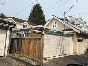 Convert carport to double sized door garage